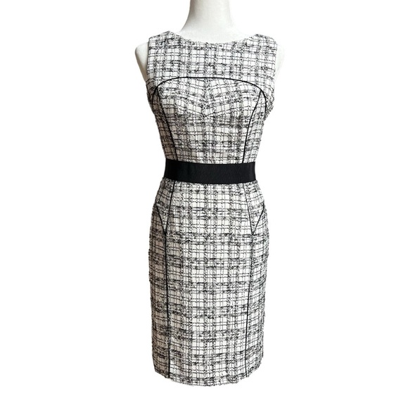 Milly Black and White Halter Sheath Midi Dress - Picture 2 of 15